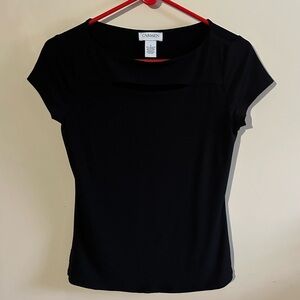 Carmen black stretchy fitted top. Size Small NWOT